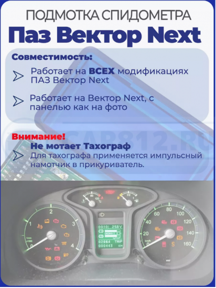 Подмотка спидометра Паз Вектор Next