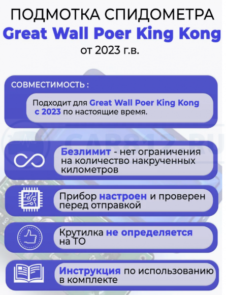 Подмотка спидометра Great Wall Poer King Kong от 2023г